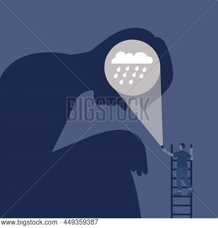 Depression Concept. Mental Disorder, Feeling Of Despair And Helplessness