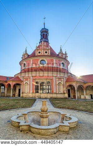 The Rondell Pavilion In Historical Castle Complex In Old Town Of Jindrichuv Hradec City. It Is The T