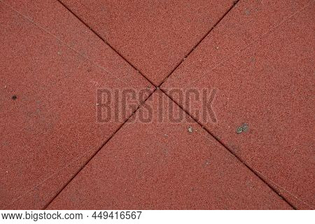 Top View Of Brownish Red Epdm Synthetic Rubber Floor
