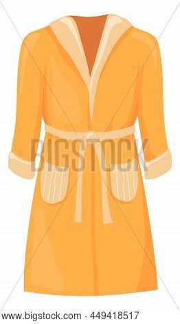 Bath Robe Icon. Soft Home Warm Cloth Isolated On White Background