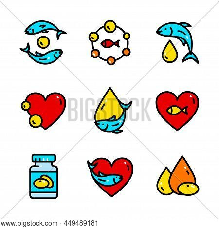 Omega 3 Icon Logo Design. Fish Oil Vector Design