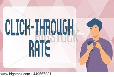 Handwriting Text Click Through Rate. Conceptual Photo Number Of Clicks Divide It By Impressions Equa