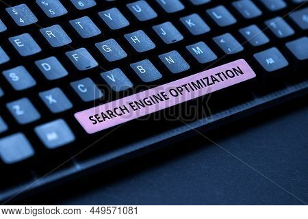 Writing Displaying Text Search Engine Optimization. Conceptual Photo Increase Of Business Website Tr