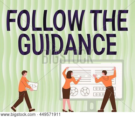 Conceptual Display Follow The Guidance. Internet Concept Controlling A Course Of Projectile By Built