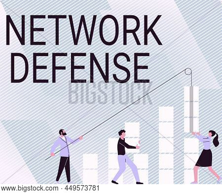 Text Caption Presenting Network Defense. Business Concept Easures To Protect And Defend Information 