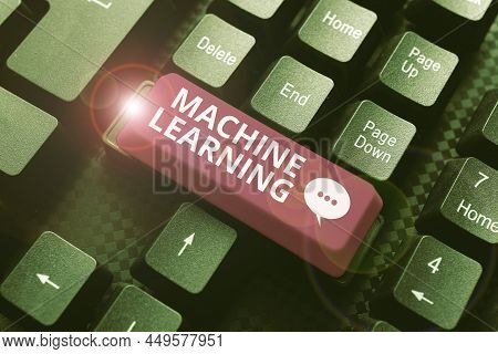 Conceptual Caption Machine Learning. Business Showcase The Concept That A Computer Can Learn New Dat