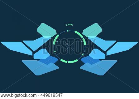 Hud Futuristic Digital Element Interface Screen Sci Fi Technology Template Design Vector.