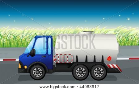 Ilustração de um petroleiro na estrada