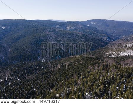 Aerial View Of Byala Cherkva Region At Rhodopes Mountain, Plovdiv Region, Bulgaria