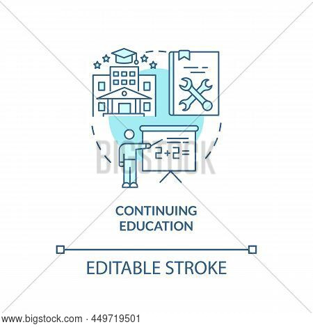 Continuing Education Turquoise Concept Icon. University Extension. Lifelong Learning Abstract Idea T