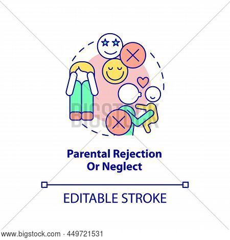 Parental Rejection And Neglect Concept Icon. Withdrawal Of Love, Warmth. Risk Factors Abstract Idea 