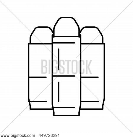 Semi Wad Cutter Or Blank Cartridges Line Icon Vector. Semi Wad Cutter Or Blank Cartridges Sign. Isol