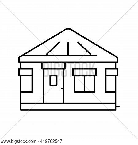 Yurt House Line Icon Vector. Yurt House Sign. Isolated Contour Symbol Black Illustration