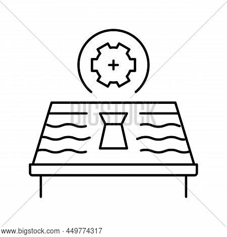 Skylight Installation Roof Line Icon Vector. Skylight Installation Roof Sign. Isolated Contour Symbo