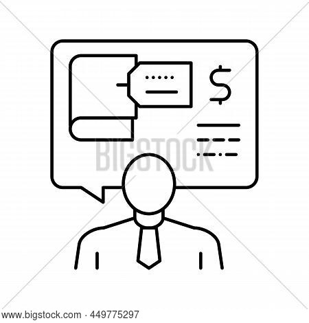 Advising Clients On Regulatory Issues Line Icon Vector. Advising Clients On Regulatory Issues Sign. 