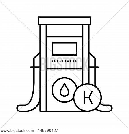 Kerosene Gas Station Line Icon Vector. Kerosene Gas Station Sign. Isolated Contour Symbol Black Illu