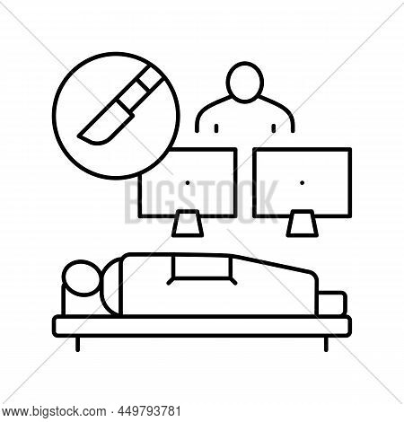 Long Distance Surgery Line Icon Vector. Long Distance Surgery Sign. Isolated Contour Symbol Black Il