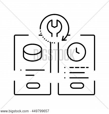 Service Options Line Icon Vector. Service Options Sign. Isolated Contour Symbol Black Illustration