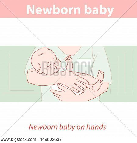 Newborn Baby Boy Or Girl In Doctors Hands.