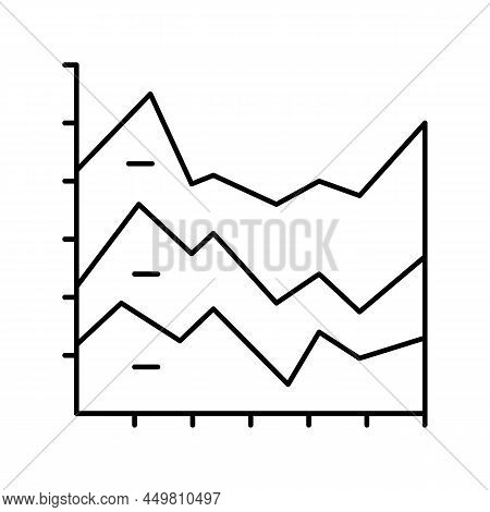 Stacked Area Chart Line Icon Vector. Stacked Area Chart Sign. Isolated Contour Symbol Black Illustra