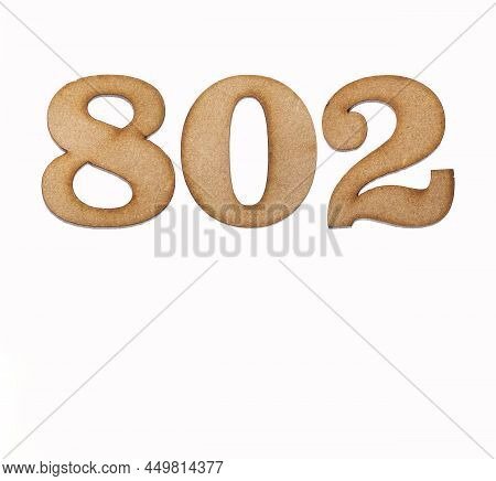 Number 802 - Piece Of Wood Isolated On White Background