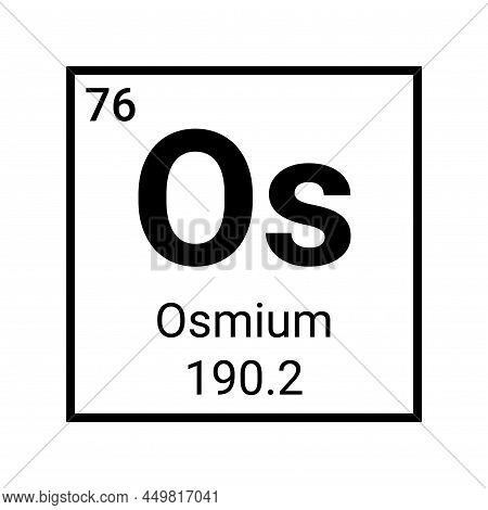 Osmium Chemical Periodic Element Icon. Chemistry Osmium Laboratory Science Vector Sign