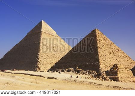 Great Pyramids Of Giza In Cairo, Egypt