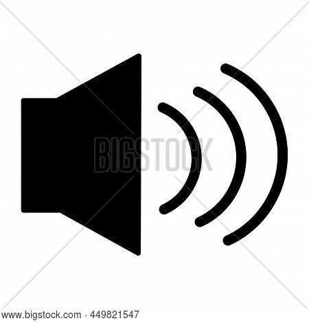 Volume Speaker. Internet Technology. Flat Button. Vector Illustration. Stock Image.