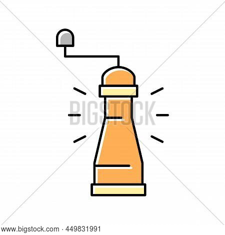Pepper Mill Color Icon Vector. Pepper Mill Sign. Isolated Symbol Illustration