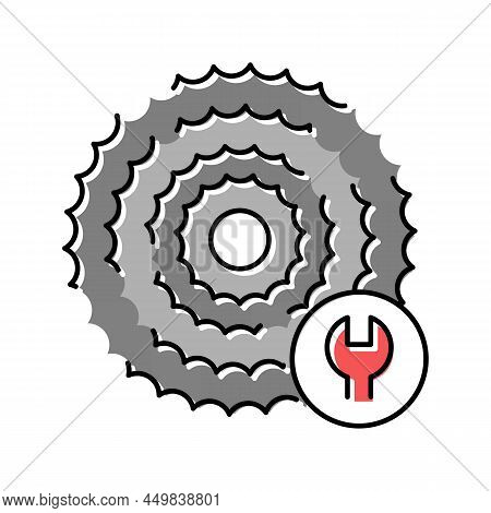 Cassette Cogset Replacement Color Icon Vector. Cassette Cogset Replacement Sign. Isolated Symbol Ill