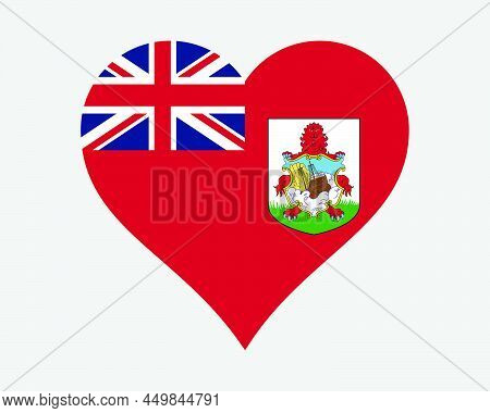 Bermuda Heart Flag. Somers Isles Love Shape Flag. The Bermudas British Overseas Territory Banner Ico