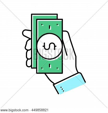 Getting Money Loan Color Icon Vector. Getting Money Loan Sign. Isolated Symbol Illustration