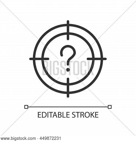 Central Question Linear Icon. Main Problem Solution Searching. Focus On Necessary Target. Thin Line 