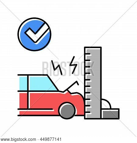 Crash Test Car Color Icon Vector. Crash Test Car Sign. Isolated Symbol Illustration