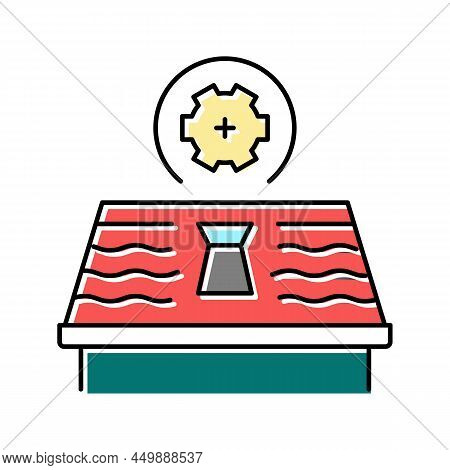 Skylight Installation Roof Color Icon Vector. Skylight Installation Roof Sign. Isolated Symbol Illus