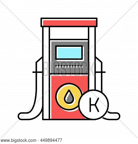Kerosene Gas Station Color Icon Vector. Kerosene Gas Station Sign. Isolated Symbol Illustration
