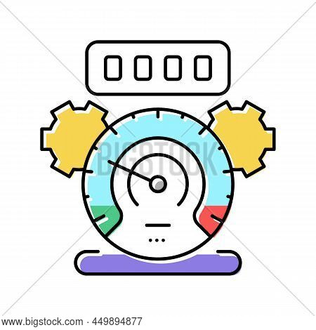 Mileage Rollback Color Icon Vector. Mileage Rollback Sign. Isolated Symbol Illustration