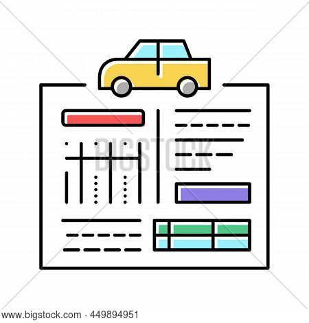 Car Service History Color Icon Vector. Car Service History Sign. Isolated Symbol Illustration