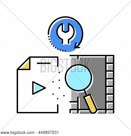 Tape Data Recovery Color Icon Vector. Tape Data Recovery Sign. Isolated Symbol Illustration