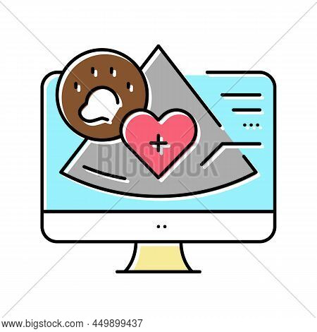 Echocardiogram Examining Medical Equipment Color Icon Vector. Echocardiogram Examining Medical Equip