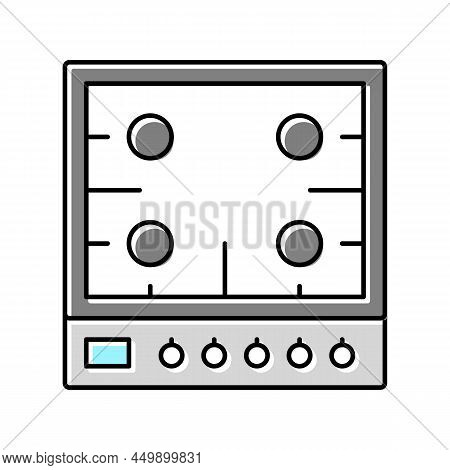 Gas Cooktop Color Icon Vector. Gas Cooktop Sign. Isolated Symbol Illustration