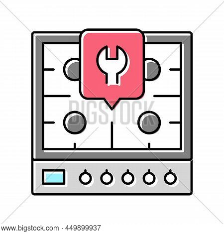 Gas Cooktop Repair Color Icon Vector. Gas Cooktop Repair Sign. Isolated Symbol Illustration