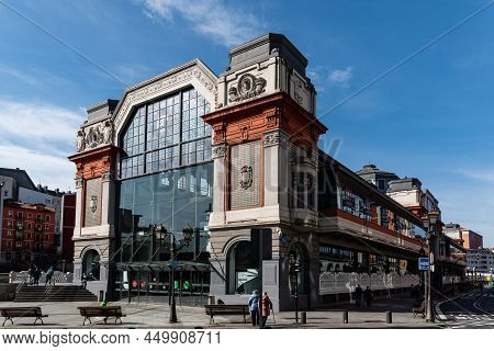 Bilbao, Spain - February 13, 2022: Mercado De La Ribera Or Ribera Market. Located In Right Bank Of T
