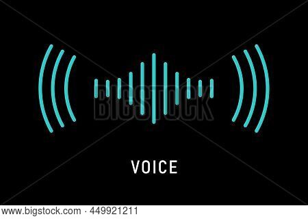 Sound Wave Icon Voice Recognition In Virtual Assistant, Speech Sign. Abstract Audio Wave, Command