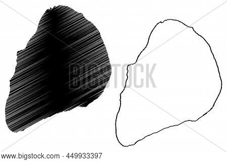 Aldra Island (kingdom Of Norway) Map Vector Illustration, Scribble Sketch Aldra Map