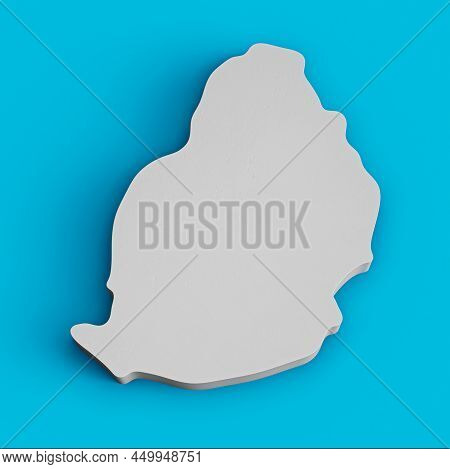 Mauritius 3d Topographic Map Geography Cartography And Topology Sea Blue Surface 3d Illustration