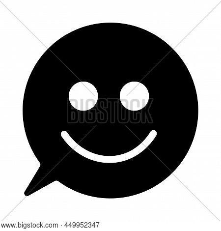 Chat Icon With Smile Emoticon. Chat Bubble. Smile Face. Vector Illustration. Stock Image.