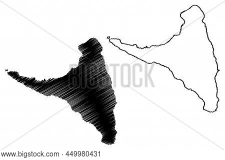 Anjouan Island (union Of The Comoros) Map Vector Illustration, Scribble Sketch Johanna, Hinzuan, Ndz