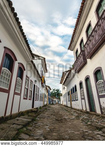 Downtown In The Streets Of The Historic Center Of Paraty Rj Brazil.