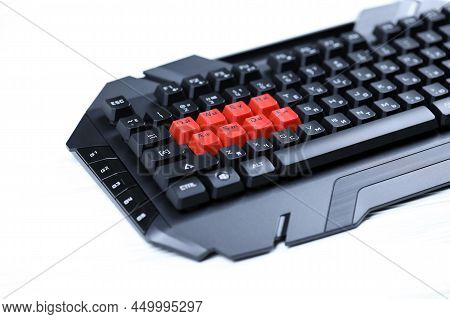 Kharkov, Ukraine - March 14, 2021: A4tech Bloody Series B3590r Gaming Keyboard For Cybersports And E